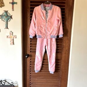Pink Sequin Jogging Suit